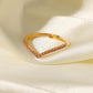 Ring met roze diamantjes V-shape
